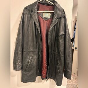 Vintage William Barry Leather Military Jacket Men’s L Black Lambskin